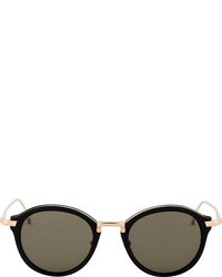 Мужские черно-золотые солнцезащитные очки от Thom Browne