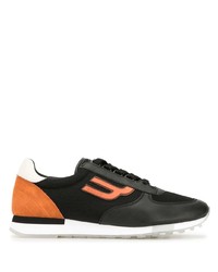 Мужские черно-оранжевые кроссовки от Bally