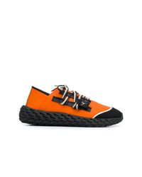 Мужские черно-оранжевые кроссовки от Giuseppe Zanotti Design