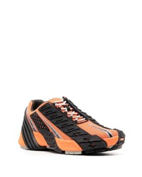 Мужские черно-оранжевые кроссовки от Diesel