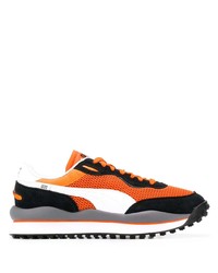Мужские черно-оранжевые кроссовки от Puma