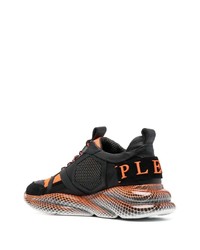 Мужские черно-оранжевые кроссовки от Philipp Plein