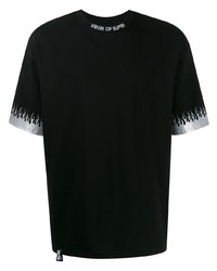 Мужская черно-серебряная футболка с круглым вырезом с принтом от Vision Of Super