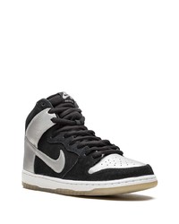 Мужские черно-серебряные замшевые высокие кеды от Nike