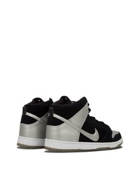 Мужские черно-серебряные замшевые высокие кеды от Nike