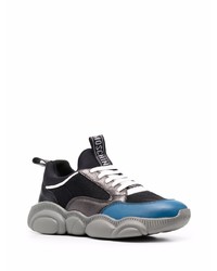 Мужские черно-синие кроссовки от Moschino