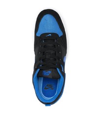 Мужские черно-синие низкие кеды из плотной ткани от Nike