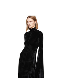 Черное бархатное вечернее платье с принтом от Vetements