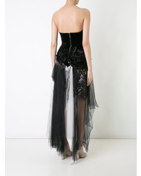 Черное бархатное вечернее платье с украшением от Trash Couture