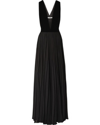 Черное бархатное вечернее платье со складками от Givenchy