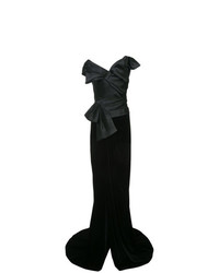Черное бархатное вечернее платье от Marchesa