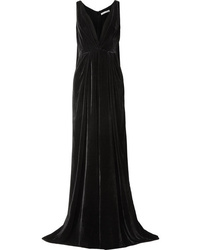 Черное бархатное вечернее платье от Oscar de la Renta