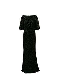 Черное бархатное вечернее платье от Talbot Runhof