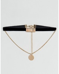 Черное бархатное ожерелье-чокер от Reclaimed Vintage