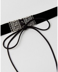 Черное бархатное ожерелье-чокер от Asos