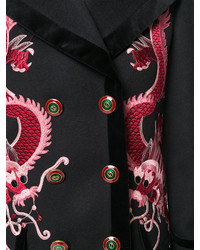 Женское черное бархатное пальто от Gucci