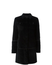 Женское черное бархатное пальто от Helmut Lang Vintage