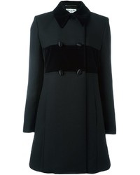 Женское черное бархатное пальто от Saint Laurent