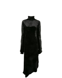 Черное бархатное платье-макси от Paula Knorr