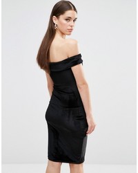 Черное бархатное платье-миди от Club L