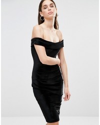 Черное бархатное платье-миди от Club L