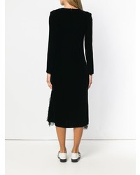 Черное бархатное платье-миди от Ermanno Scervino