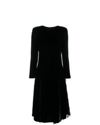 Черное бархатное платье-миди от Ermanno Scervino