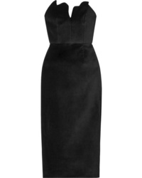 Черное бархатное платье-миди от Rosie Assoulin