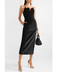 Черное бархатное платье-миди от Rosie Assoulin