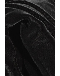 Черное бархатное платье-миди от Saint Laurent