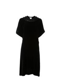 Черное бархатное платье-миди от Veronique Branquinho