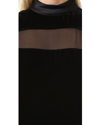 Черное бархатное платье прямого кроя от Rag & Bone