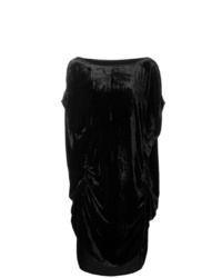 Черное бархатное платье прямого кроя от Paula Knorr