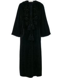 Черное бархатное платье с вышивкой от Veronique Branquinho