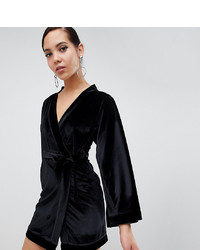 Черное бархатное платье с запахом от Missguided Tall