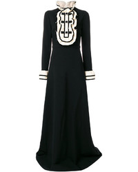 Черное бархатное платье с рюшами от Gucci
