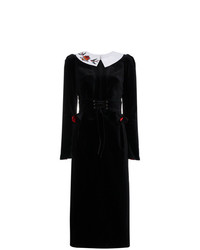 Черное бархатное платье-футляр от Navro