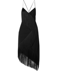 Черное вечернее платье c бахромой от Givenchy