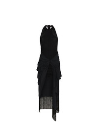 Черное вечернее платье c бахромой от Jacquemus