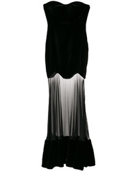 Черное вечернее платье в сеточку от Alexander McQueen