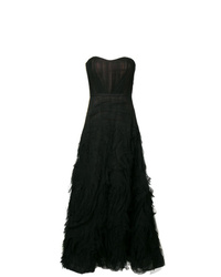 Черное вечернее платье из фатина от Marchesa Notte
