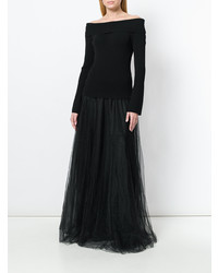 Черное вечернее платье из фатина от P.A.R.O.S.H.