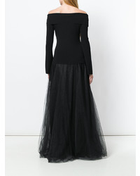 Черное вечернее платье из фатина от P.A.R.O.S.H.