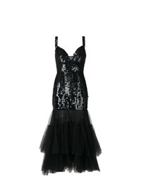 Черное вечернее платье из фатина от Temperley London
