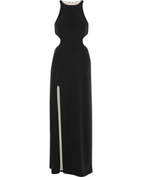 Черное вечернее платье с вырезом от Halston