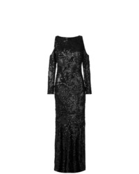 Черное вечернее платье с вышивкой от Talbot Runhof