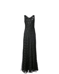 Черное вечернее платье с геометрическим рисунком от Zac Zac Posen