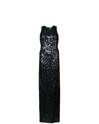 Черное вечернее платье с пайетками от Galvan