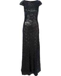 Черное вечернее платье с пайетками от Jenny Packham