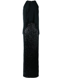 Черное вечернее платье с пайетками от Talbot Runhof